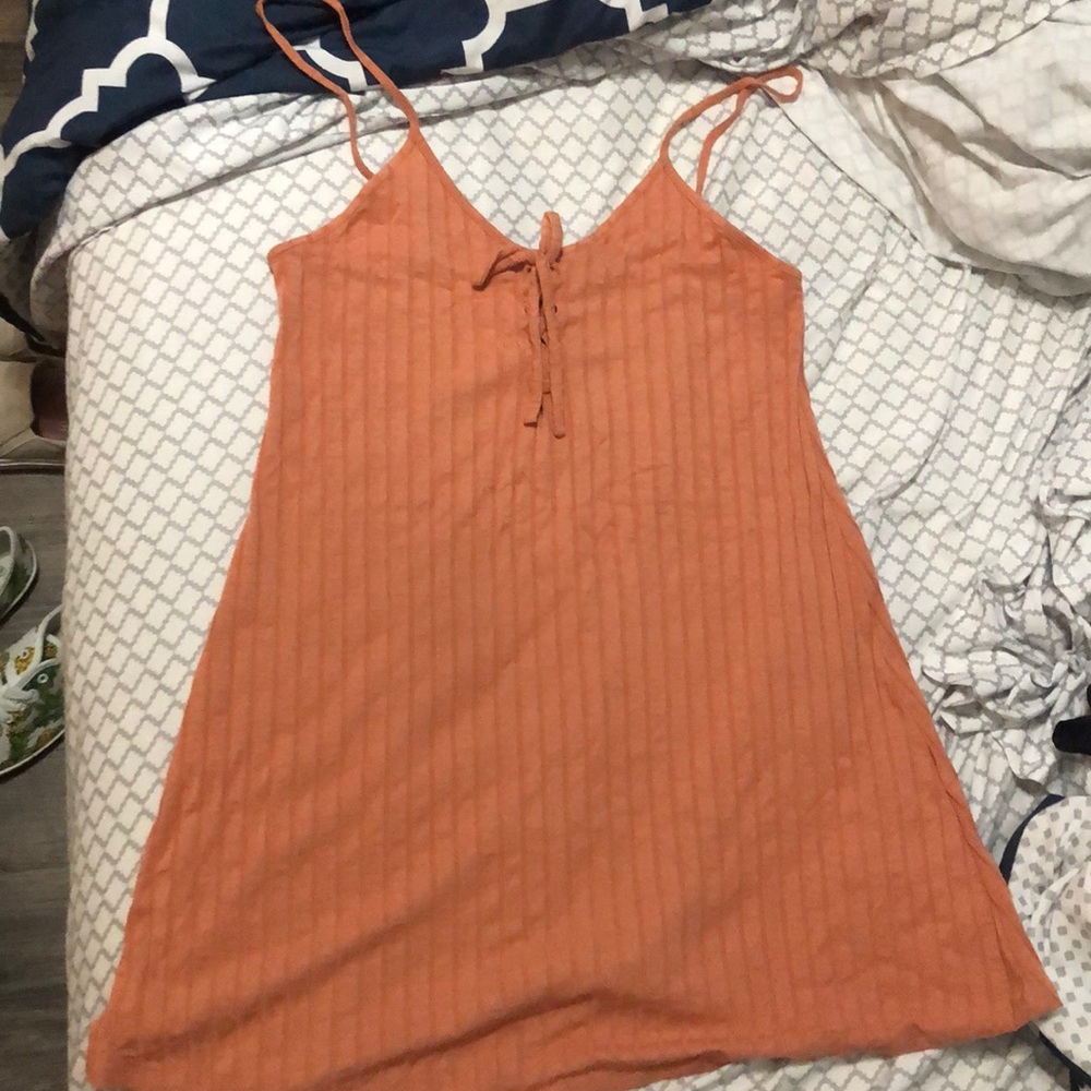 Lace-Up Front Mini Dress
